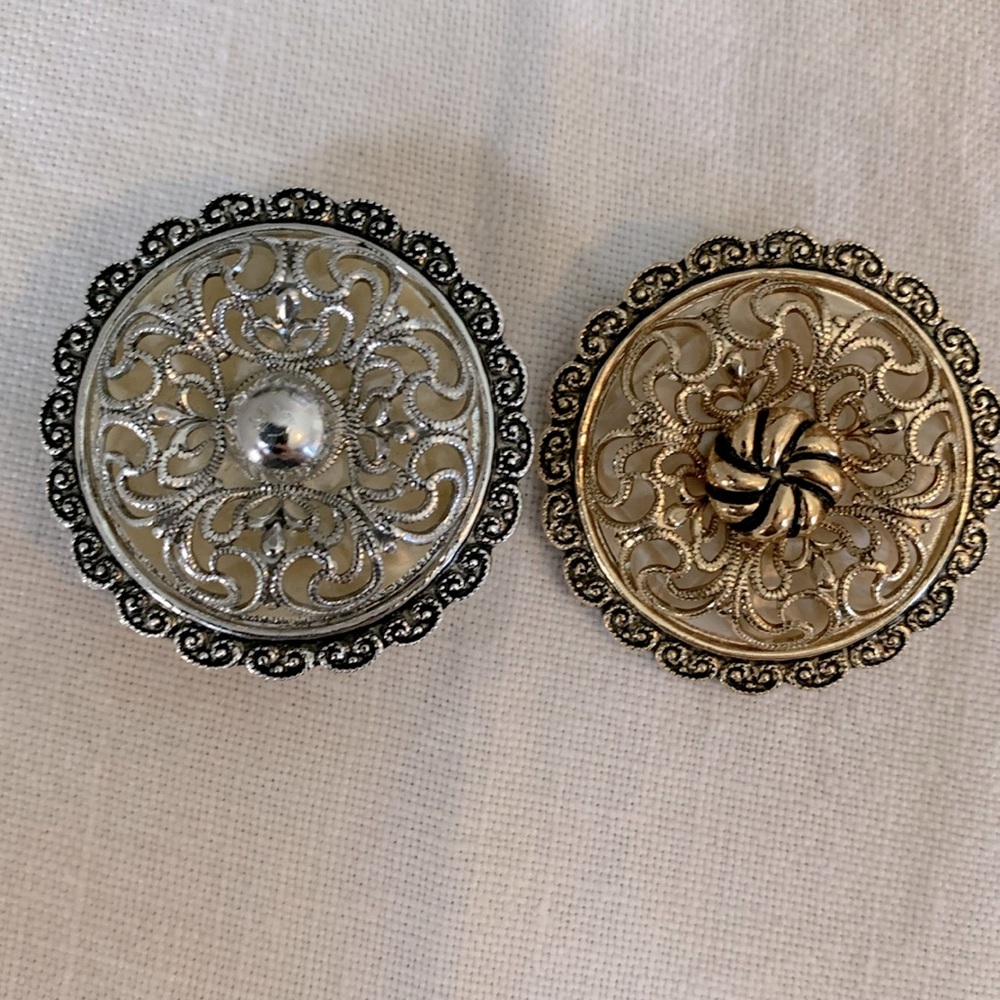 Vintage scarf clip set - West Germany